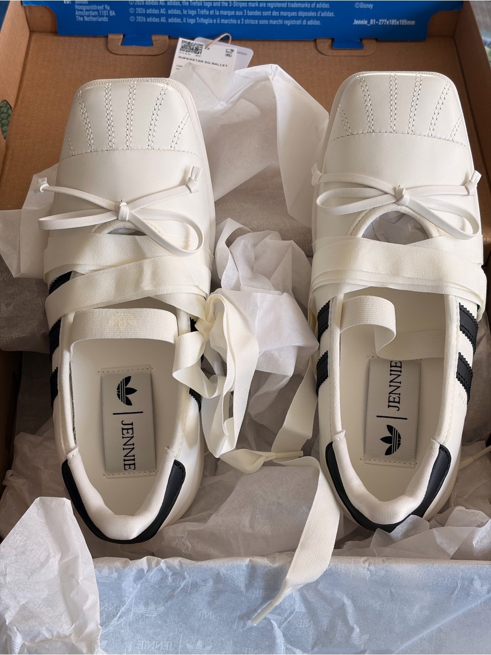 adidas x JENNIE Superstar SQ Ballet Shoes White Size 5 Brand New